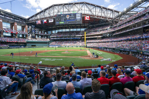 APTOPIX Blue Jays Rangers Baseball